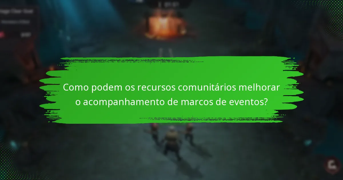 Como podem os recursos comunitários melhorar o acompanhamento de marcos de eventos?