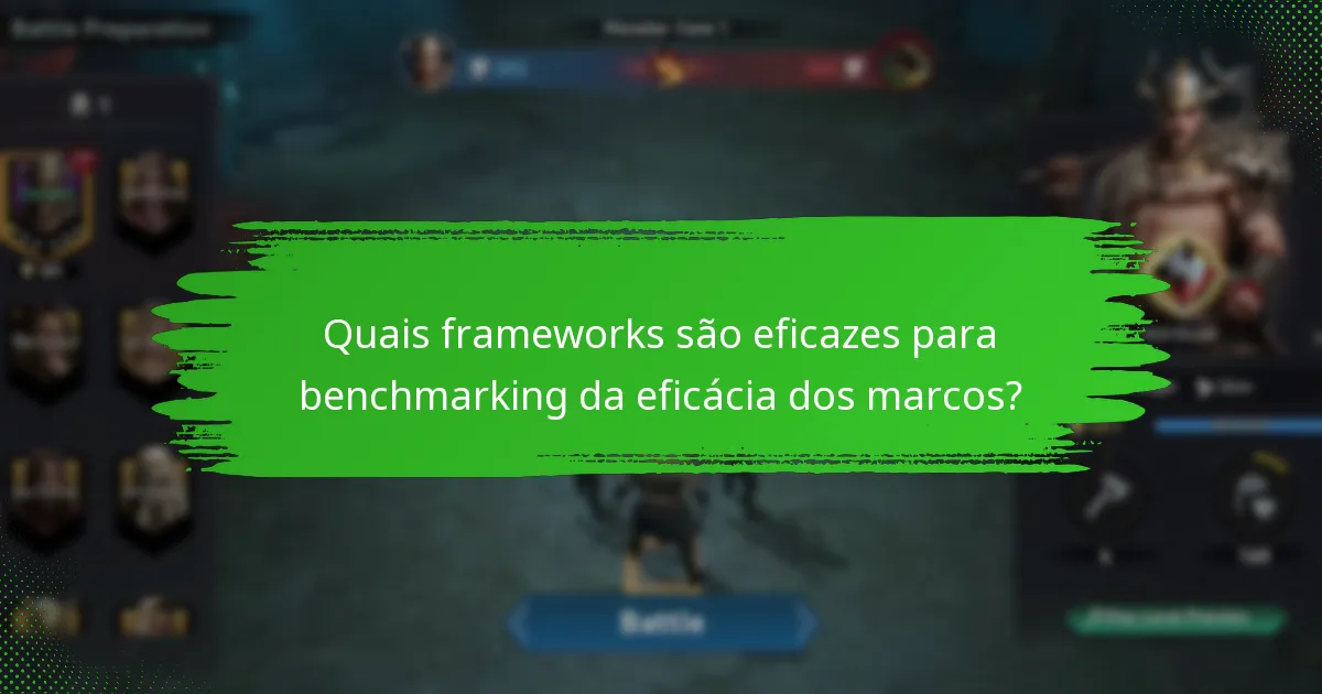 Quais frameworks são eficazes para benchmarking da eficácia dos marcos?