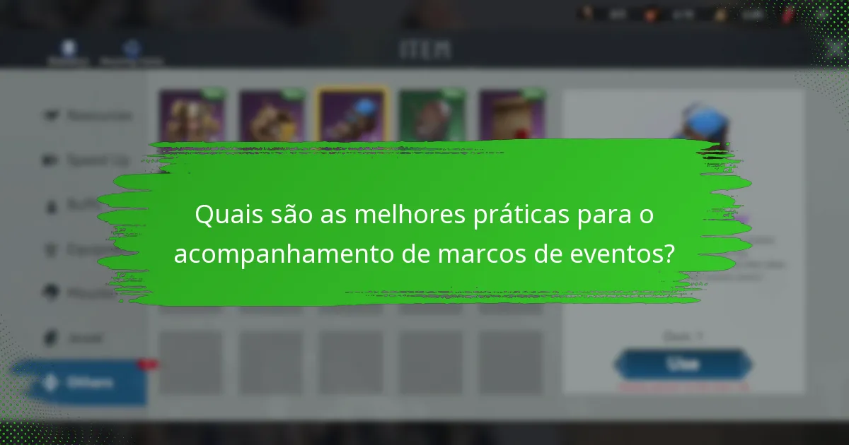 Quais são os desafios comuns no acompanhamento de marcos de eventos?